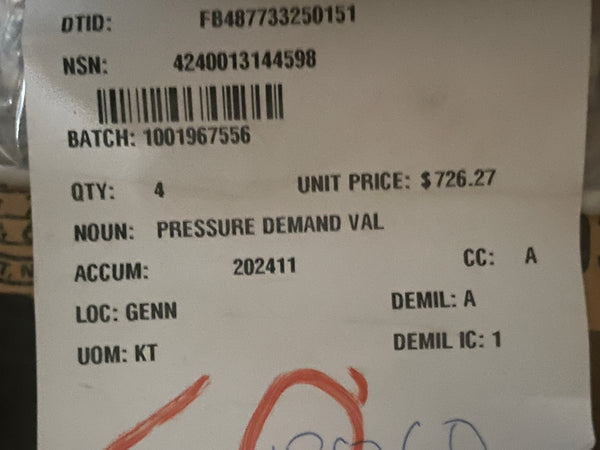 3M PRESSURE DEMAND VALVE ASSEMBLY W-3232 **NEW**
