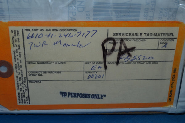 Electric Power Monitor, External Aircraft, 115VAC, 400HZ P/N:94618-3 NSN:6110-01-246-7177
