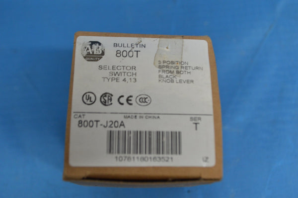 Allen Bradley 800T-J20A Electric Rotary 3 Position W/ Spring Return NSN:5930-01-526-1809