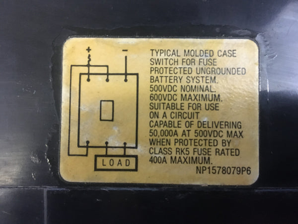 TFJ236Y225 General Electric Type TFJ Molded Case Switch 3P 225A 600VAC