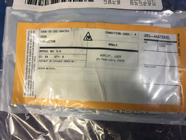 Pegasus JE1103 Electrical Coil Model:252M NSN:5950-00-302-6447