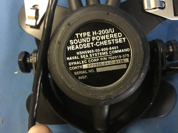 Dynalec H-200/U Sound Powered Headset-Chest Set NSN:5965-00-900-6401 P/N:702-019-375