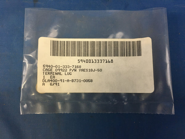 (5) Militry Spec High Temp Terminal Lug 18AWG Model:YAES18J-50 NSN:5940-01-333-7168
