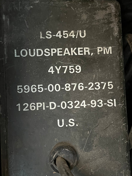 NOS Vintage Military Surplus Jeep Truck Loudspeaker LS454/U Radio Field Gear NSN:5965-00-876-2375