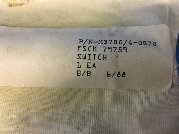 Greyhill M3786/4-0870 Explosion Proof Rotary Switch NSN:5930-00-428-6617