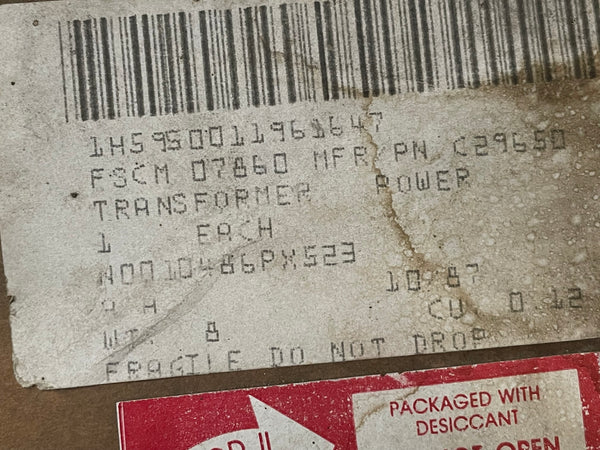 Bogue Systems C29650 Power Transformer NSN:5950-01-196-1647