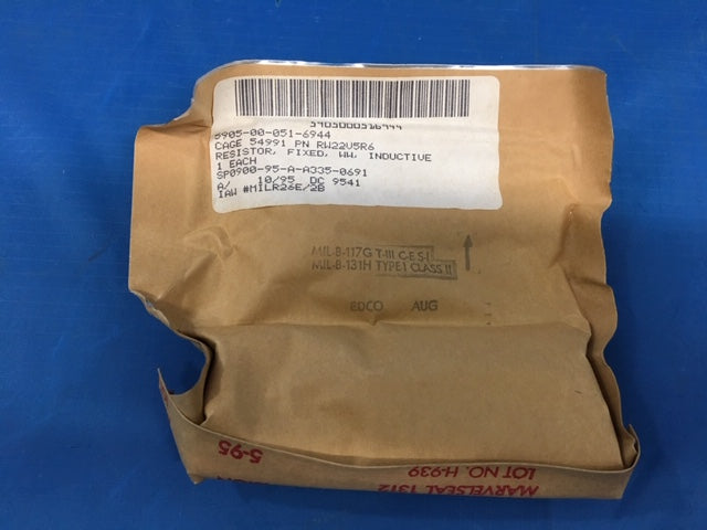 Wire Wound Induct Fixed Resistor P/N:RW22V5R6 NSN:5905-00-051-6944