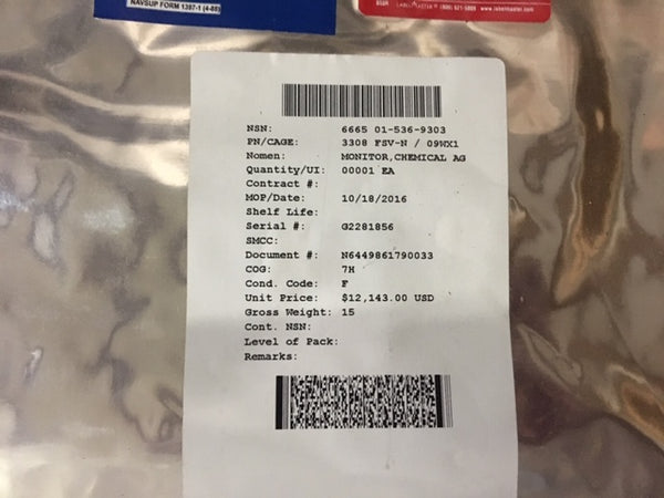 NEW Parasense 3308 FSV-N Military Refrigerant Leak Monitor NSN:6665-01-536-9303