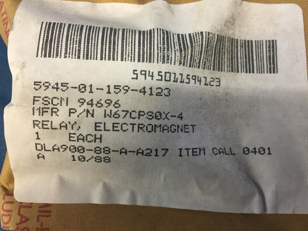Magnecraft W67CPSOX-4 Electromagnetic Relay 5A 28VDC NSN:5945-01-159-4123