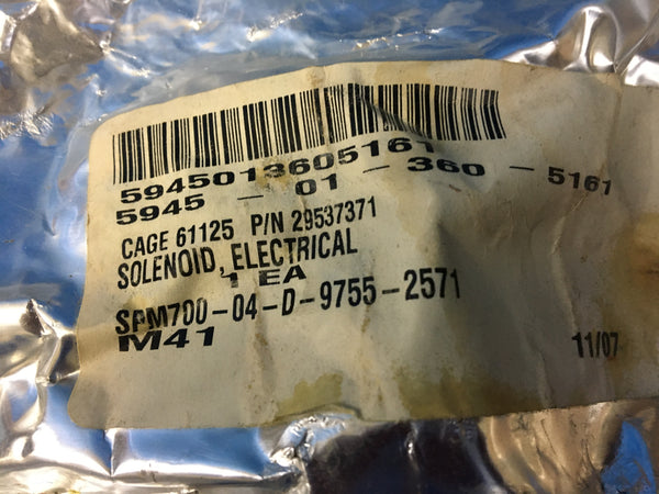 Bae Systems Tactical Vehicle Systems 29537371 Electrical Solenoid for CHEMTTH01 NSN:5945-01-360-5161