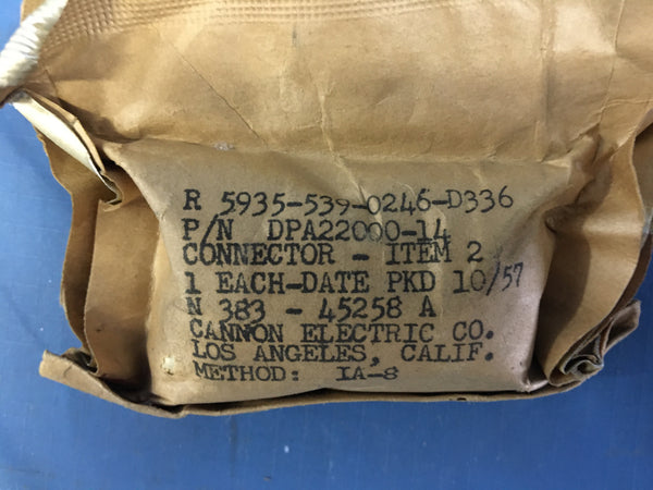 Itt Corp DPA22000-14 Electrical Receptacle Connector NSN:5935-00-539-0246