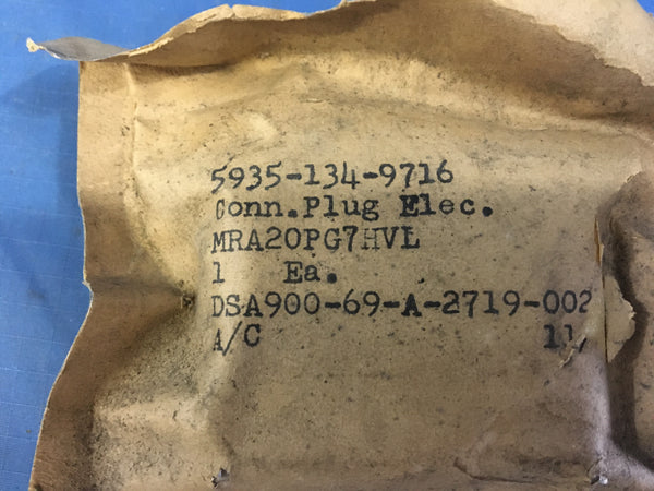 Winchester Electronics MRA20PG7HVL Electrical Plug Connector NSN:5935-00-134-9716