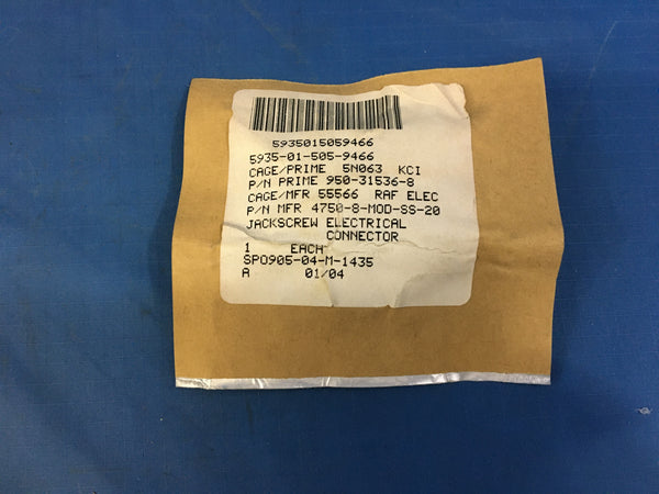 (2) KCI 4750-8-MOD-SS-20 Electrical Connector Jackscrew NSN:5935-01-505-9466