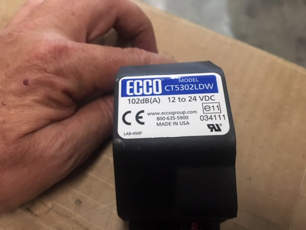 ECCO CT530-2LDW Constant Tone Warning Alarm,102Db,12-24Vdc NSN:6350-01-306-8138