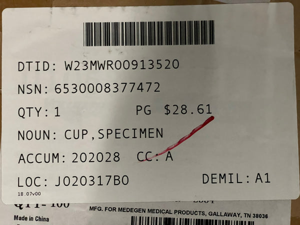 Urine Collection Container Sterile Sample Specimen Bottle Cup 133 ML, 6 Pcs NEW