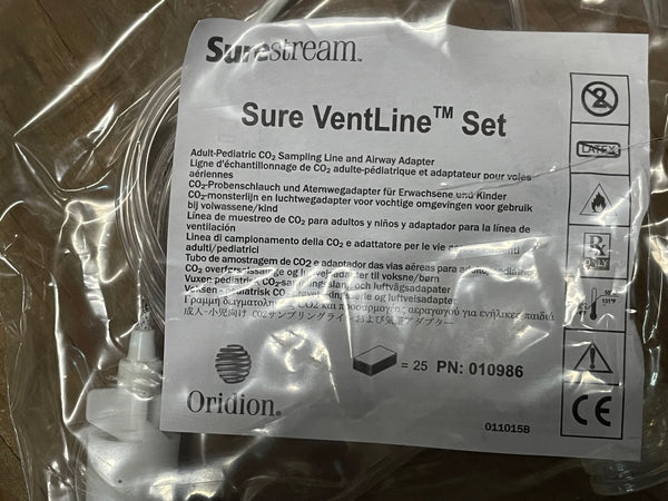 -LOT of 10- Oridion Surestream Adult Pediatric Sure VentLine Set 010986
