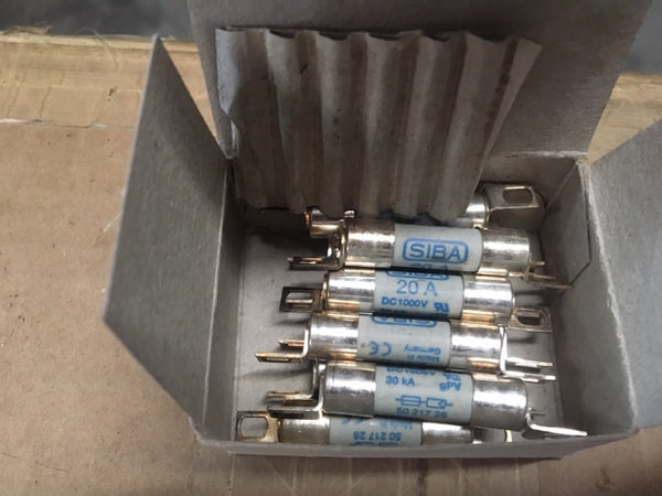 (10) New Siba 5021726.20 PV Fuse 20 Amp,1000 Volt, DC