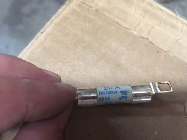 (10) New Siba 5021726.20 PV Fuse 20 Amp,1000 Volt, DC