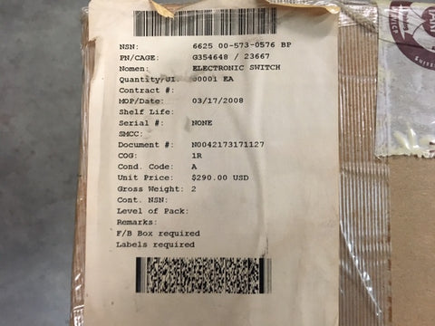 Smiths Detection Electronic Switch NSN:6625-00-573-0576 P/N:G354648