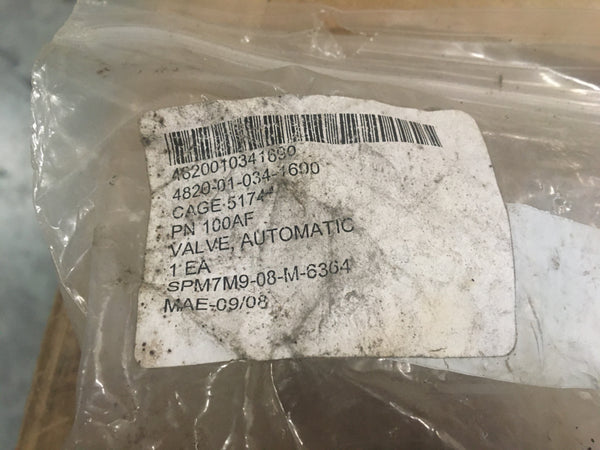 Beta Fluid Systems Automatic Dra Valve NSN:4820-01-034-1690 Model:100AF