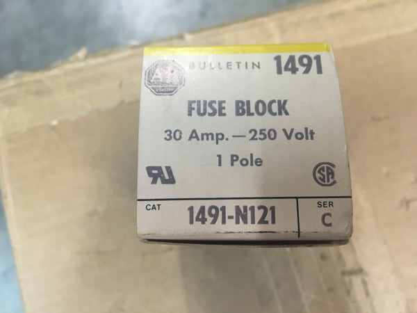 Allen Bradley Block Fuseholder, 30Amp 250V NSN:5920-00-081-5904 Model:1491-N121