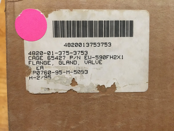 D.C. Fabricators Valve Gland Flange NSN:4820-01-375-3753 Model:EW-590FH2X1