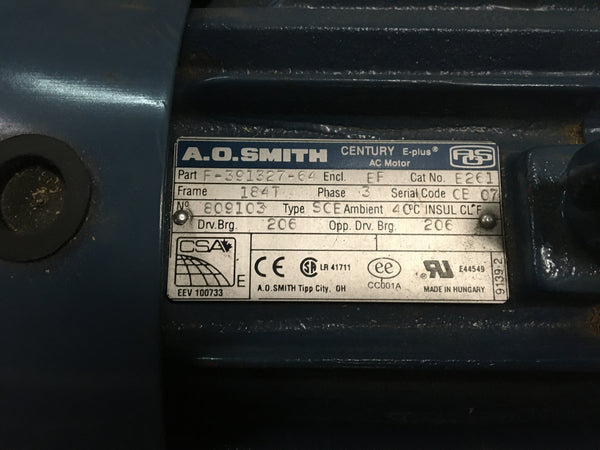 5 HP A.O Smith Century E-Plus AC Motor 3PH 50/60HZ P/N:F-391327-64
