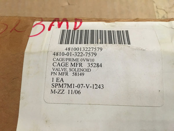 Volvo Motor Graders Solenoid Valve NSN:4810-01-322-7579 P/N:58149 Model:7324553F1