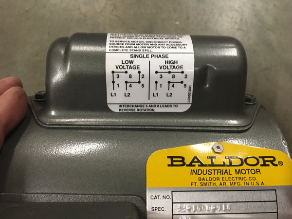 Baldor AC Motor,1/6HP115/230V,1725RPM,60HZ,1PH For Use W/Water Purification Unit NSN:6105-01-355-4490 Model:33-1660-918