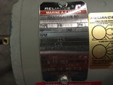 1/20HP Reliance Marine AC Motor,115V 1725RPM 1PH 60HZ P/N:706521-452 NSN:6105-01-249-4919