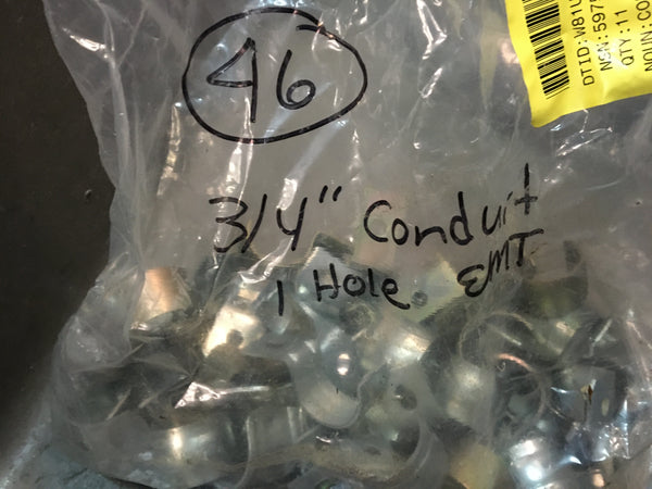 (125) EMT One Hole Conduit Strap, 3/4" Nominal Conduit/Pipe