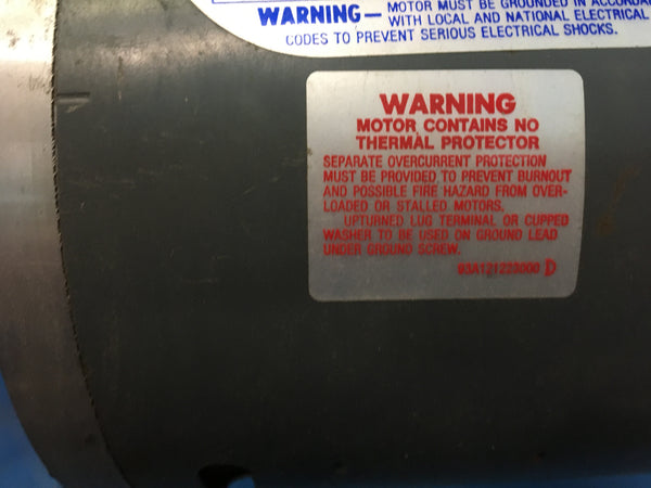 1/3 HP Doerr AC Motor 1PH, 1725RPM, 115V, 60HZ Model:LR22132 NSN:6105-01-247-2252