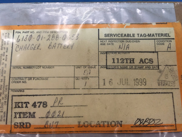 NOS Raytheon Battery Charger for Scope Shield Phase I NSN:6130-01-288-0653 Model: 565604-803