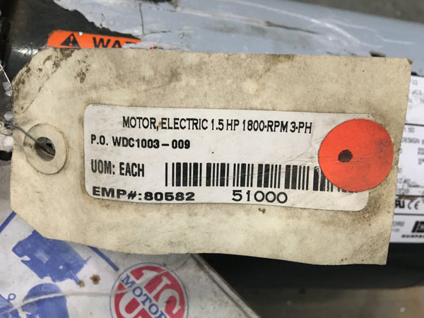 US Motors U32E2DC, 1.5HP, 3PH, 1425RPM, 208-230/460V Model:AF22 NSN:610500MOTOR E