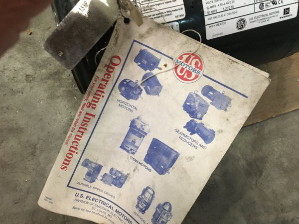 US Motors U32E2DC, 1.5HP, 3PH, 1425RPM, 208-230/460V Model:AF22 NSN:610500MOTOR E