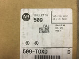 Allen-Bradley 509-TOXD Full Voltage Motor Starter 120V Nema, Size 00, 1PH NSN 6110-01-035-9228