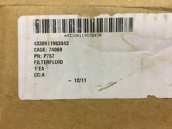 Hastings Manufacturing Co Reusable Fuel, 0il, Hydrocarbon Fluid Filter P/N:P757, NSN: 4330-01-198-3043