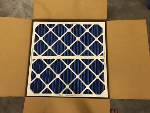 (3) Flanders Pre Pleat 40 LPD - 24'' x 24'' x 4'' High Capacity Pleated Filters Model: 80255.042424 NSN: 4130-01-329-5055