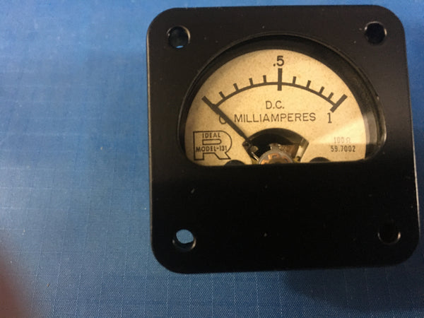 NOS Ideal Precision +0.0/+1.0 milliamperes, Ammeter Model:131 NSN:6625-00-580-0930