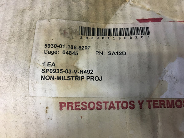 NEW!!! ASCO SA12D Tri-Point Pressure Switch, 125/250V-AC NSN:5930-01-186-8207
