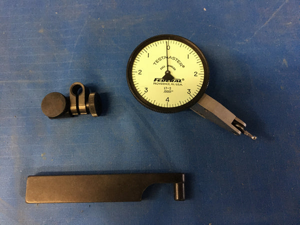 Federal Dial Indicator Gauge LT-2  .0001" Increments, W/Attachments, W/Hardshell Case