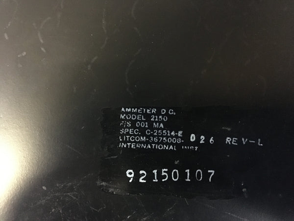 Litcom TBS DC Ammeter 0-30 PSIG Model:2150 P/N:92150107
