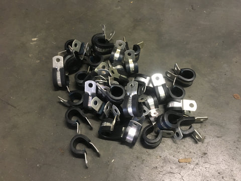 (20) MS21919WDG7 7/16" UMPCO Single Loop Cushioned Clamp