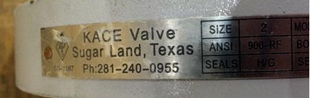  Kace Model T1R900-SOEG/H-B Valve 